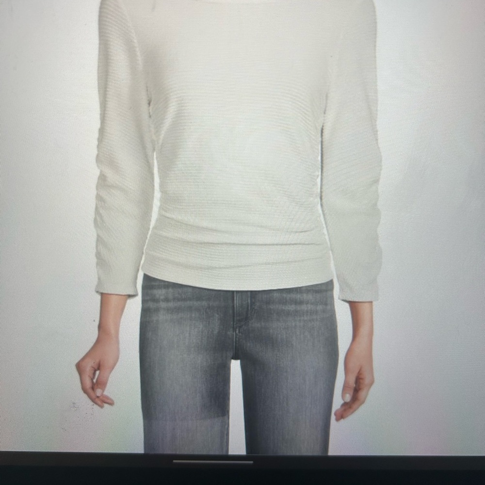 Renee C  Textured Ruched Knit Top size Small